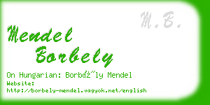 mendel borbely business card